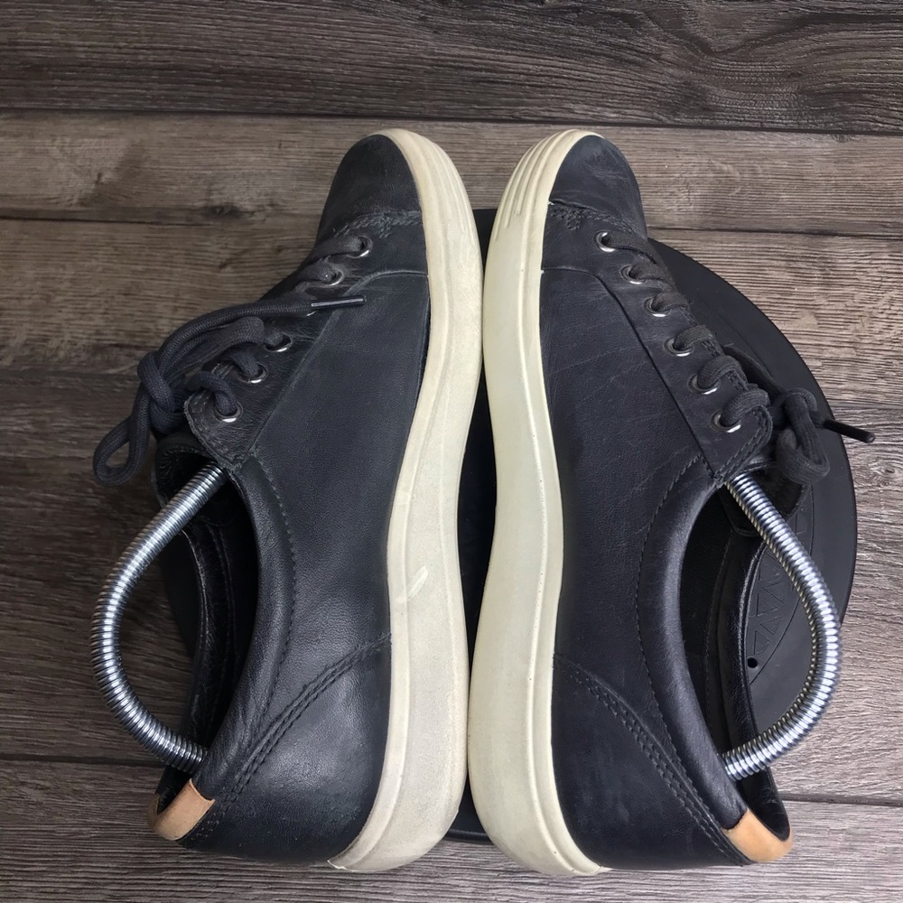 ECCO Soft 7 Casual Leather Shoes Black White Men’s Size 8 - Picture 7 of 9